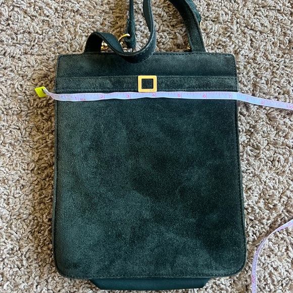 Nine West Emerald Green Velvety Crossbody Purse with Handles and Shoulder Strap - Picture 11 of 11